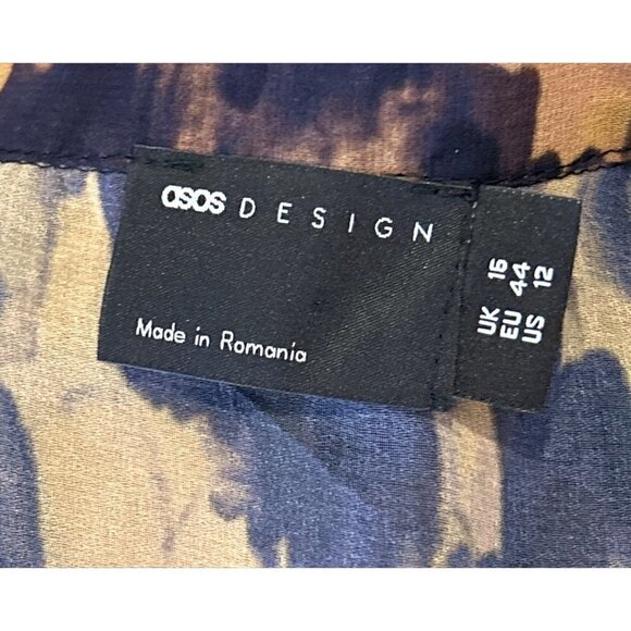 Asos Design Wrap Front Fluted Sleeve Jumpsuit Flowy Leopard Print - Picture 11 of 12